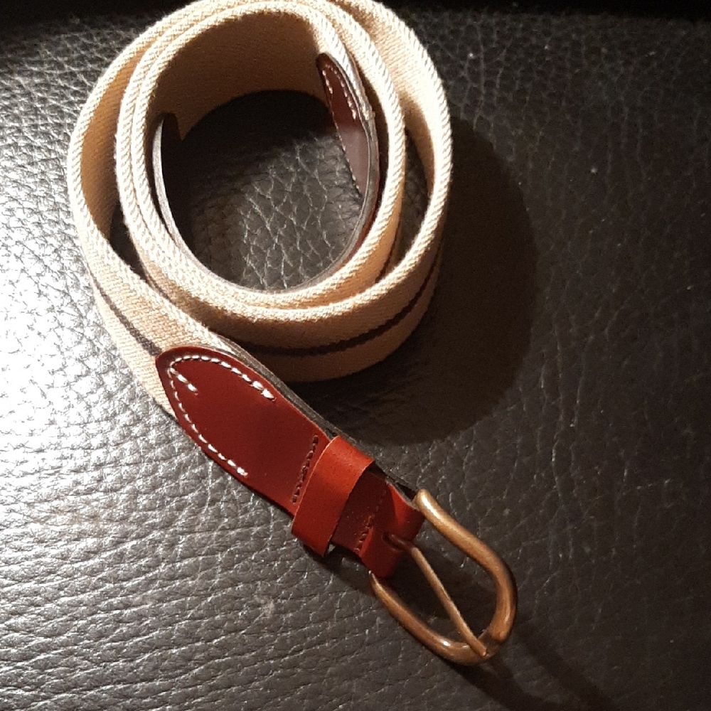 Adolfo Dominguez Tan and Brown Leather Accent Belt Men's and Women's